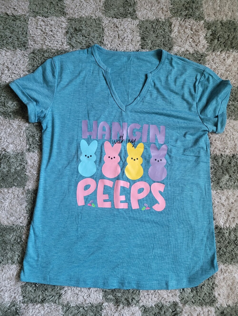 Blue 'Hangin with my Peeps' Small Womens Tee